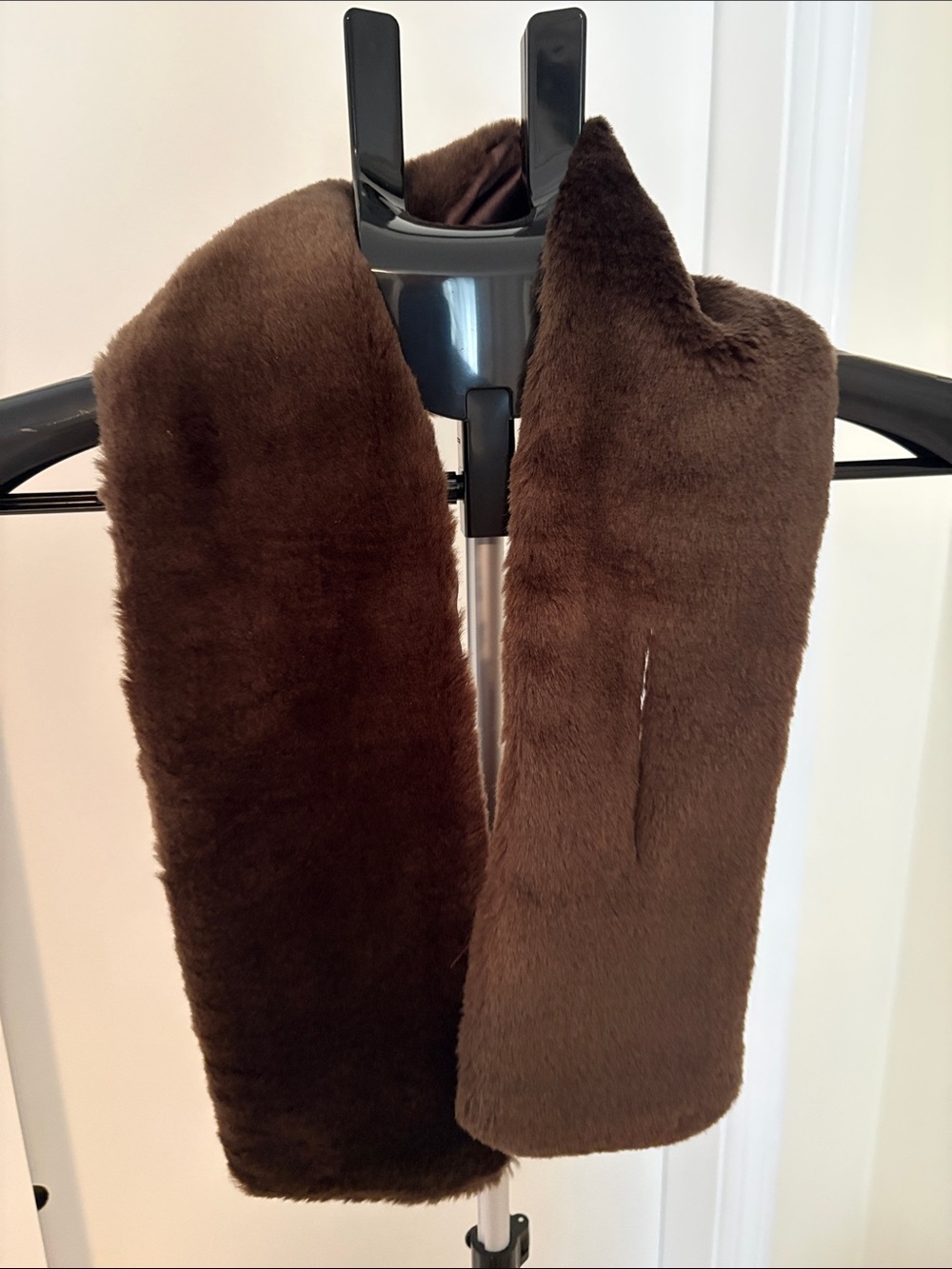 Plush Brown Faux Fur Scarf